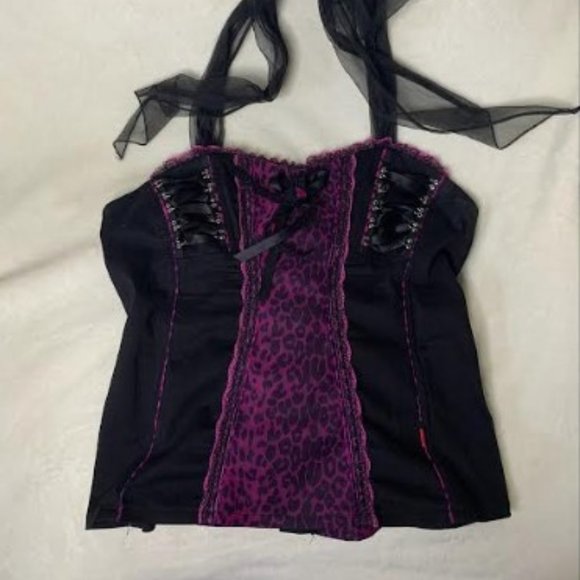 Tripp nyc Other - Tripp  Black/Purple Animal Print Corset